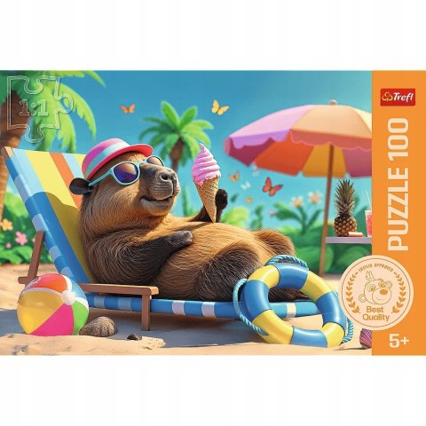 Puzzle 100 elementów 16537 Relaks w stylu kapibary Trefl