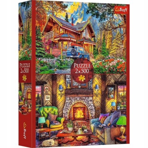 Puzzle 2x500 elementów Wycieczka w góry 37534 Trefl 2w1