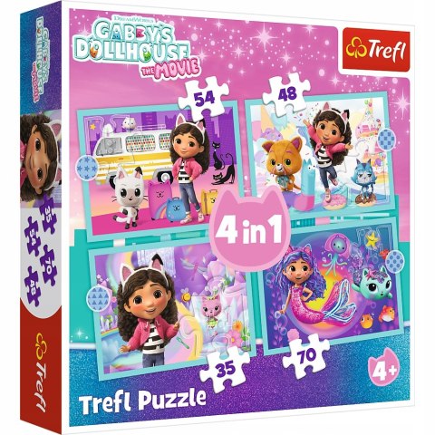 Puzzle 4w1 Koci Domek Gabi Wielka przygoda Gabby 34670 Trefl 4+