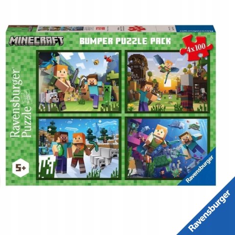 Puzzle Minecraft 4x100 elementów 4w1 Ravensburger