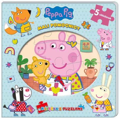 Świnka Peppa Mali pomocnicy Książeczka z puzzlami Media Service 5 Układanek