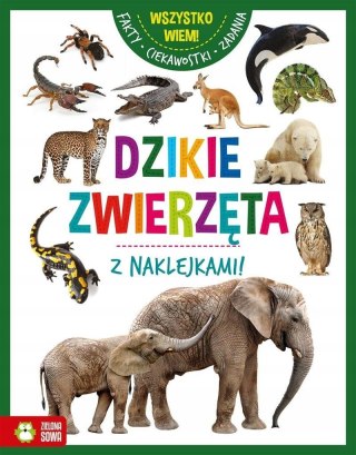Wszystko wiem Dzikie zwierzęta Zielona Sowa Naklejki