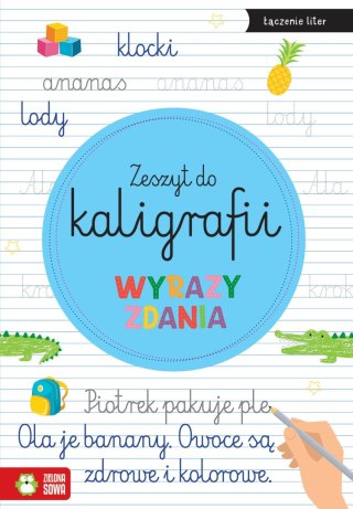 Wyrazy, zdania Zeszyt do kaligrafii Zielona Sowa Kaligrafia