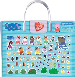 Z przyjaciółmi na podwórku Świnka Peppa Kocham naklejać Wypukłe Naklejki