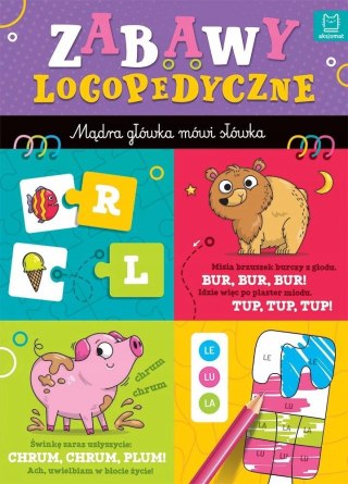 Zabawy logopedyczne przedszkolaka Mądra główka mówi słówka Aksjomat