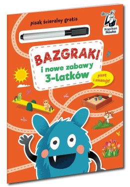 Bazgraki i nowe zabawy 3-latków Kapitan Nauka Zadania i Łamigłówki + Pisak