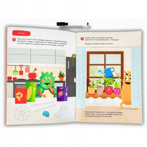 Bazgraki i nowe zabawy 3-latków Kapitan Nauka Zadania i Łamigłówki + Pisak