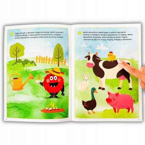 Bazgraki na wsi dla dwulatka Kapitan Nauka Przyklejam odklejam Zgaduję 2+