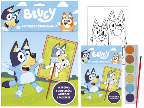 Bluey Paczka do zmalowania Blue + 6 Farbek i pędzelek Farby 8 Obrazków