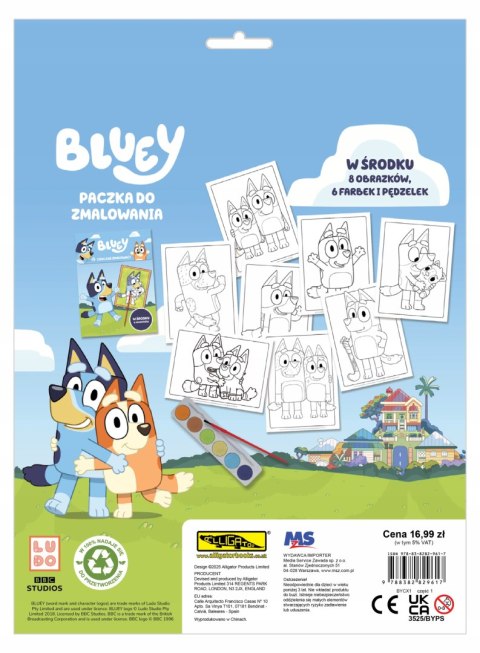 Bluey Paczka do zmalowania Blue + 6 Farbek i pędzelek Farby 8 Obrazków