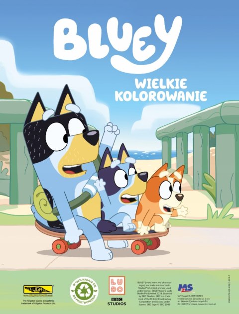 Bluey Paczka pełna zabawy Blue + 4 Kredki Wielkie Kolorowanie Malowanka
