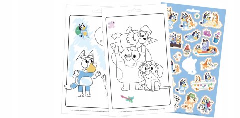 Bluey Zabawa na Całego 100 naklejek wielokrotnego użytku Naklejki Blue