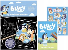 Bluey kolorowe zdrapki Blue Zdrapywanka Kolorowanka Naklejki Wesołe Kolory
