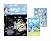 Bluey kolorowe zdrapki Blue Zdrapywanka Kolorowanka Naklejki Wesołe Kolory