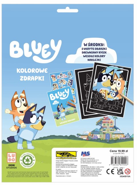 Bluey kolorowe zdrapki Blue Zdrapywanka Kolorowanka Naklejki Wesołe Kolory