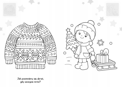 Brzdące Kolorują Idą Święta Naklejki Świecące w Ciemności Skrzat Mikołaj