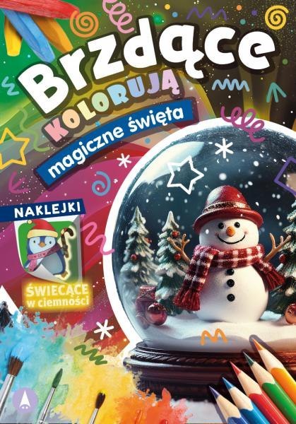 Brzdące Kolorują Magiczne Święta Naklejki Świecące w Ciemności Skrzat