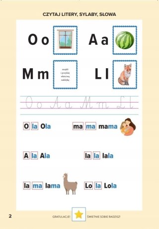 Ćwiczenia Nauka czytania Metoda sylabowa Bookolika Sylaby Czytam wyrazy
