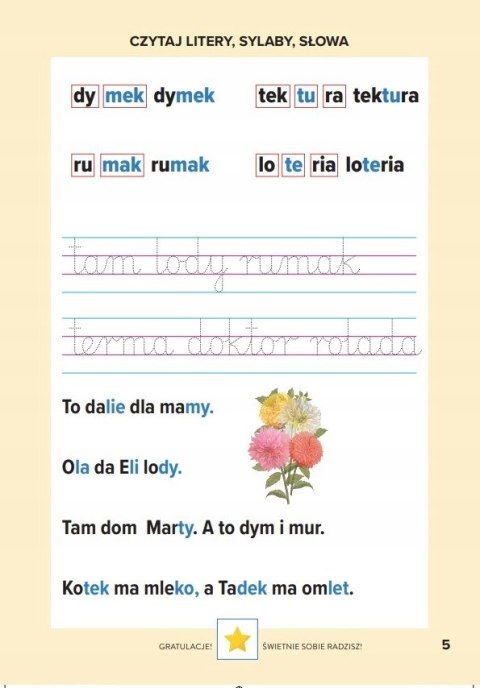 Ćwiczenia Nauka czytania Metoda sylabowa Bookolika Sylaby Czytam wyrazy