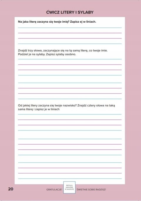 Ćwiczenia Nauka czytania Metoda sylabowa Bookolika Sylaby Czytam wyrazy