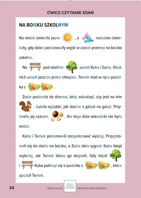 Ćwiczenia Nauka czytania Metoda sylabowa Bookolika Sylaby Czytam wyrazy