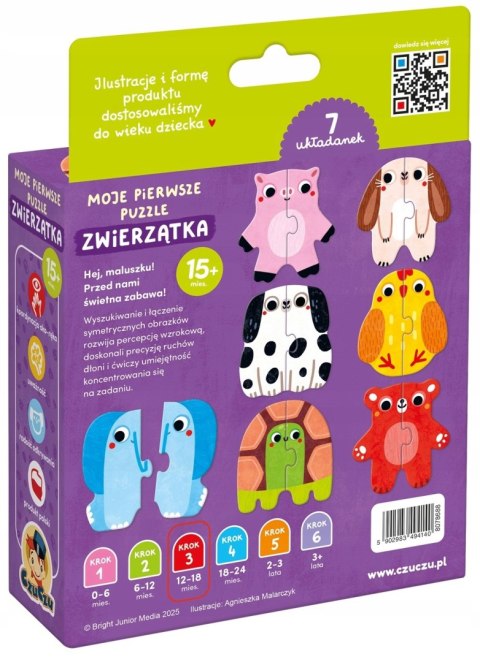 CzuCzu Moje pierwsze puzzle Zwierzątka dla dzieci 15 mies.+ Czu czu Baby