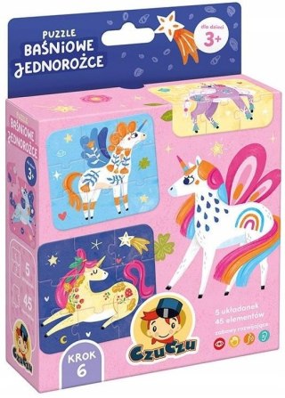 CzuCzu Puzzle Baśniowe jednorożce 3+ 5 układanek Czu czu