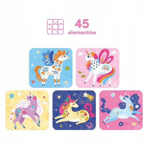 CzuCzu Puzzle Baśniowe jednorożce 3+ 5 układanek Czu czu