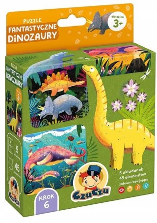 CzuCzu Puzzle Fantastyczna Dinozaury 3+ 5 układanek Czu czu