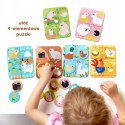 CzuCzu Puzzle Zwierzęta małe i duże 2+ gra i 6 puzzli dla dwulatka