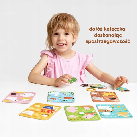 CzuCzu Puzzle Zwierzęta małe i duże 2+ gra i 6 puzzli dla dwulatka