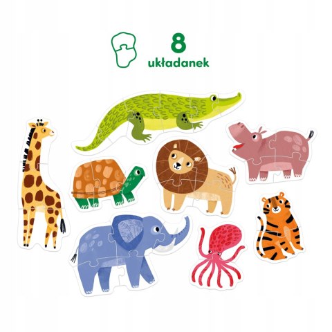 CzuCzu Puzzle progresywne Dzikie zwierzątka 2+ 8 układanek dla dwulatka