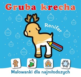 Gruba Krecha Renifer Kolorowanki dla Najmłodszych Skrzat Świąteczna