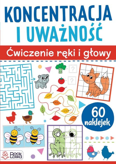 Koncentracja i uważność Ćwiczenie ręki i głowy Bookolika 60 Naklejek