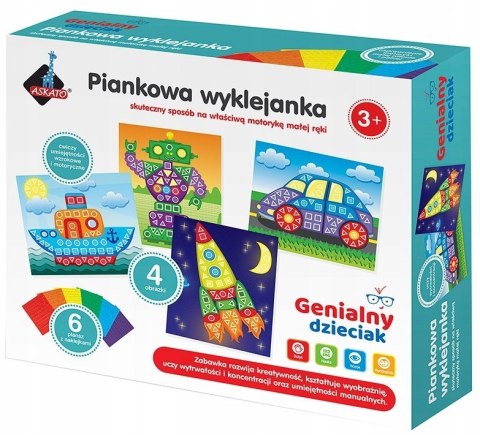 OUTLET Genialny Dzieciak Piankowa Wyklejanka dla Chłopca Pojazdy Mozaika