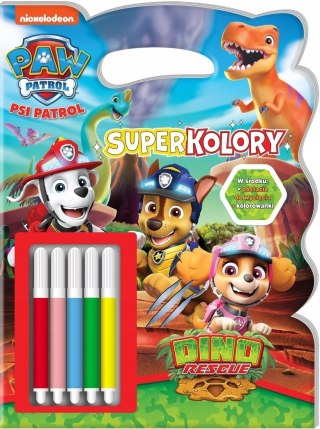 OUTLET Psi Patrol SuperKolory Kolorowanka Dino Flamastry