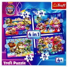 OUTLET Puzzle Trefl 4w1Psi Patrol Bohaterowie na Ratunek 34621