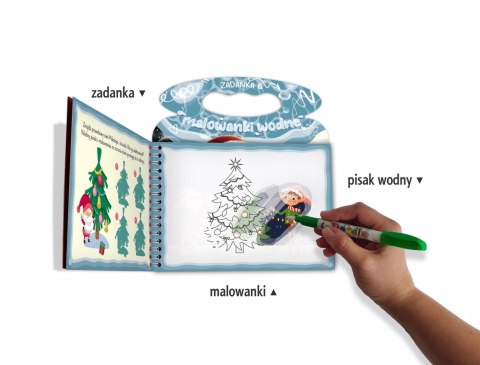Zadanka i malowanki wodne z pisakiem wodnym Mikołaj Skrzat Świąteczna
