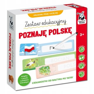 Zestaw edukacyjny Poznaję Polskę. Książka + puzzle do pisania Kapitan Nauka