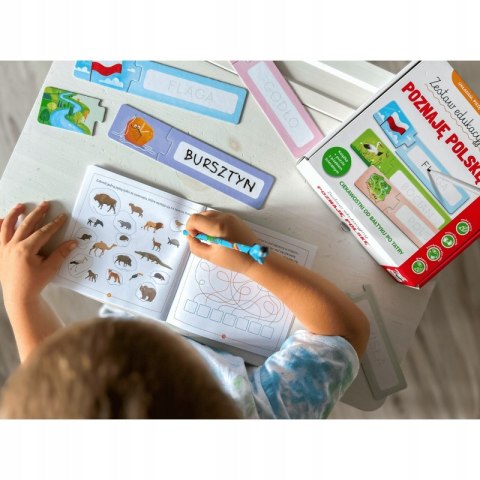 Zestaw edukacyjny Poznaję Polskę. Książka + puzzle do pisania Kapitan Nauka
