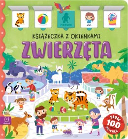 Zwierzęta Książeczka z okienkami 100 okienek 100 słów Aksjomat