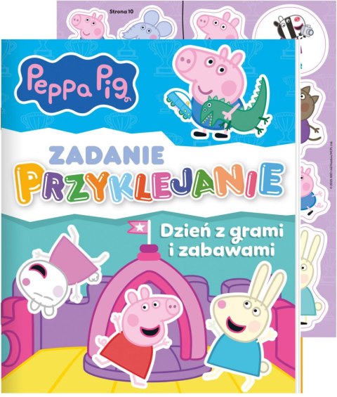 Dzień z grami i zabawami Świnka Peppa Zadanie Przyklejanie Naklejki