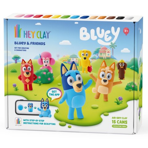 Hey Clay Bluey Masa plastyczna do zabawy+ akcesoria, ciastolina 13 kolorów