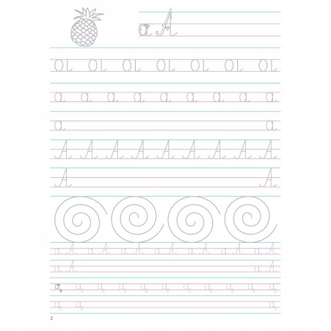 Kaligrafia 16 kartek Ćwiczenia A4 Literki Nauka Pisania