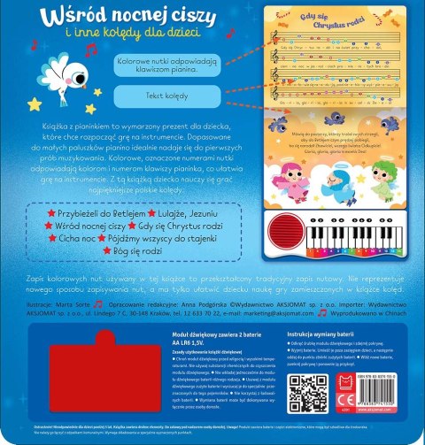 Kolędy dla dzieci Sam zagraj i zaśpiewaj kolędy! Książka z pianinkiem Aksjo