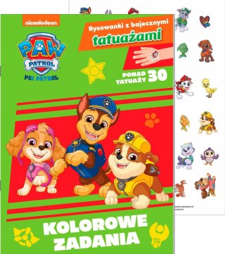 Kolorowe zadania Psi Patrol Rysowanki z bajecznymi tatuażami Tatuaże