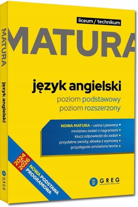 Matura Język angielski 2024-2026 Repetytorium maturalne Greg