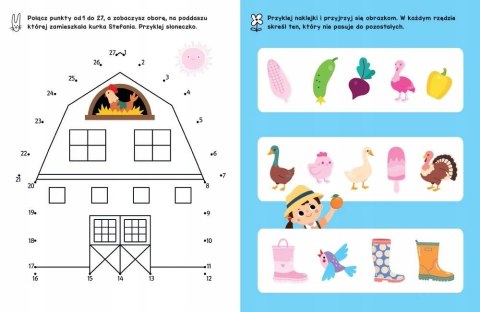 Na wsi Zadania do wyklejania Ponad 60 naklejek + 50 wypukłych Aksjomat