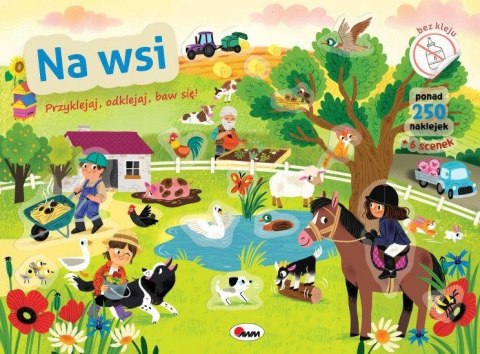 Na wsi przyklejaj, Odklejaj. Książeczka z naklejkami wielokrotnego Użytku