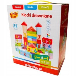 OUTLET Kolorowe Klocki drewniane 52 elementów Smily Play